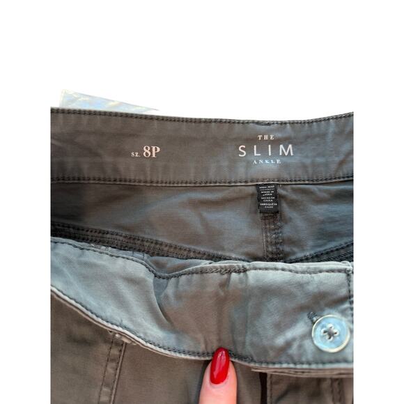 WHBM The Slim Olive Cropped Cargo Pants Rhinestone Flap Pockets 8P EUCUC - Picture 7 of 12